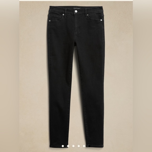 NWT Banana Republic fade resistant mid rise black skinny jeans size 6/28 stretch - Picture 12 of 13
